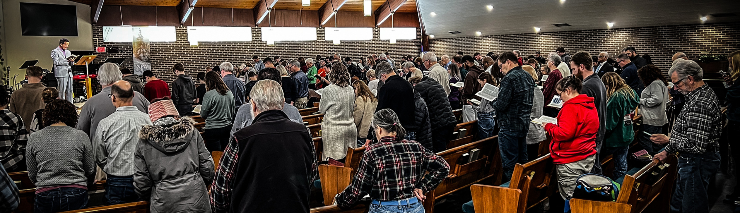 The congregation gathered for Sunday worship at Dearborn Christian Fellowship